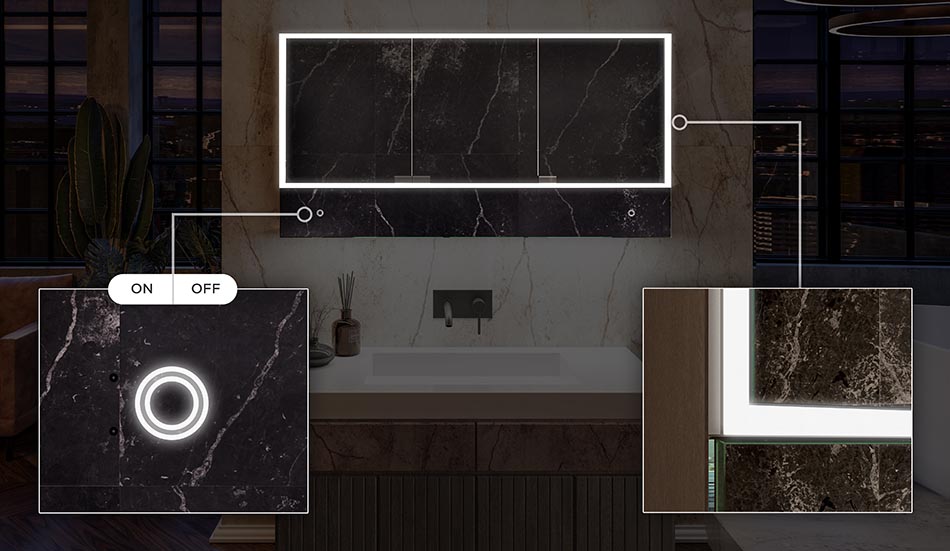 Modelul Lily – dulap elegant cu iluminare și rafturi | ARTFORMA