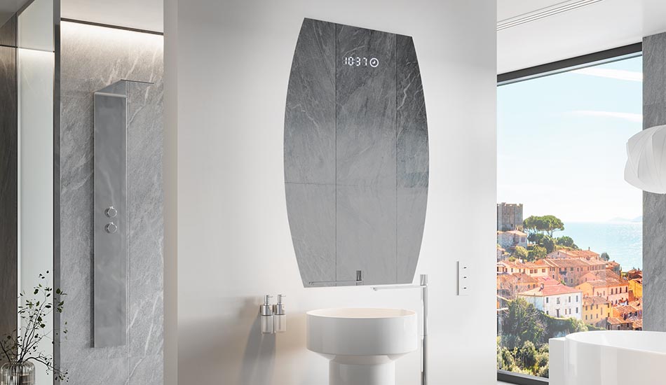 Oglindă neregulată cu iluminare ambientală delicată pentru un interior elegant | ARTFORMA