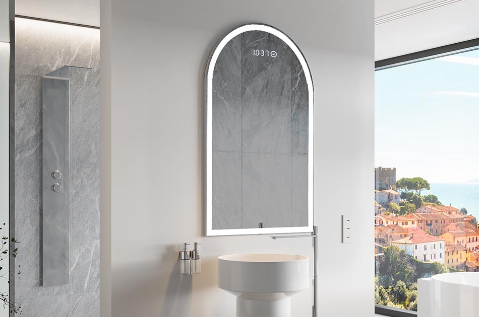 Oglindă neregulată cu iluminare ambientală delicată pentru un interior elegant | ARTFORMA