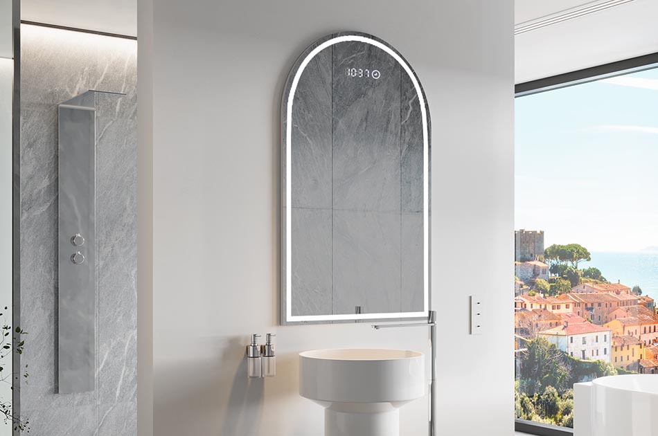 Oglindă neregulată cu iluminare ambientală delicată pentru un interior elegant | ARTFORMA