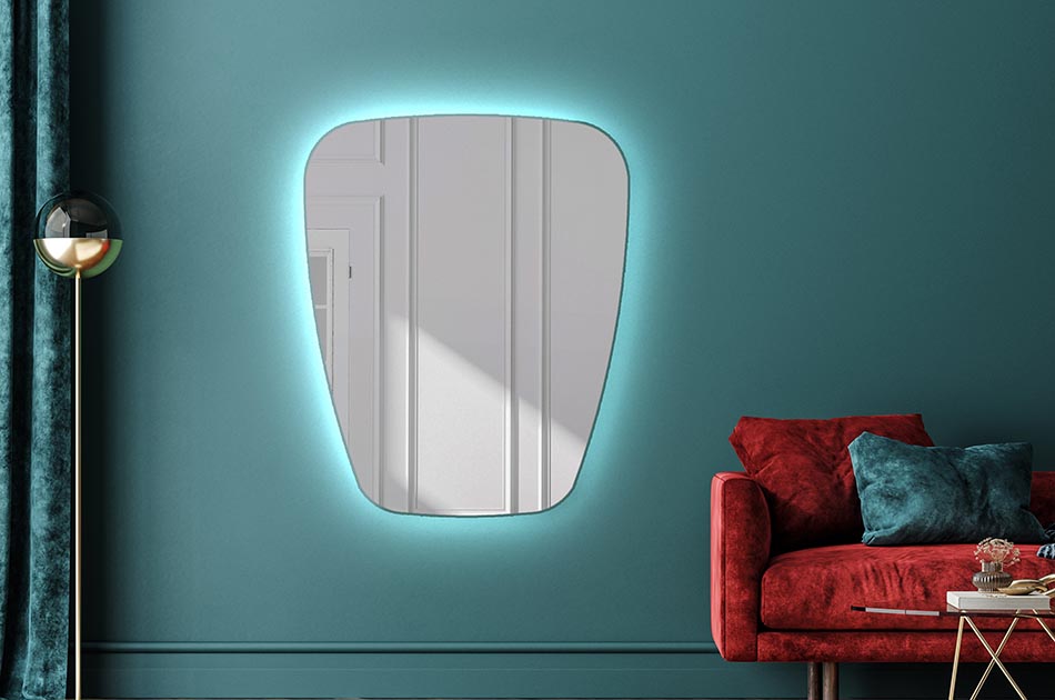 Oglindă neregulată cu iluminare ambientală delicată pentru un interior elegant | ARTFORMA