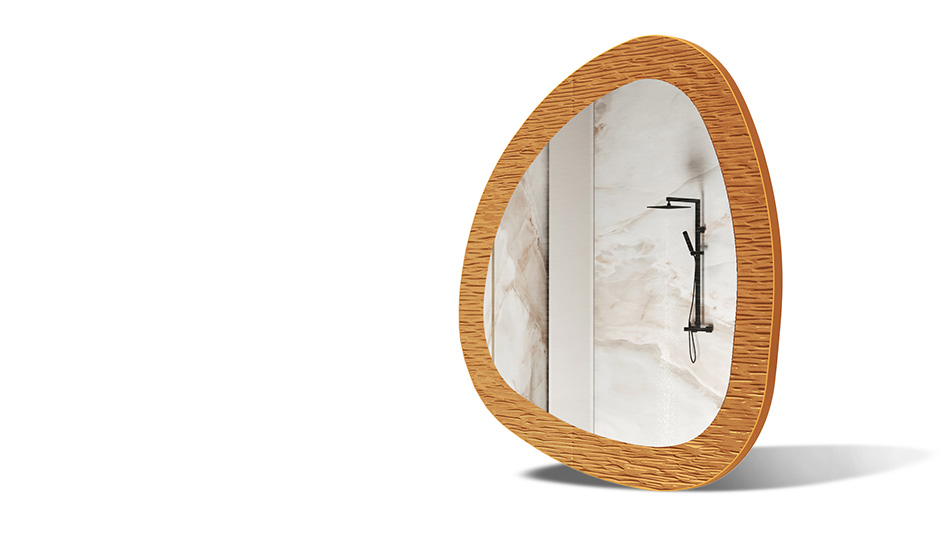 Oglindă în ramă cu decor metalic. Simbolul eleganței moderne