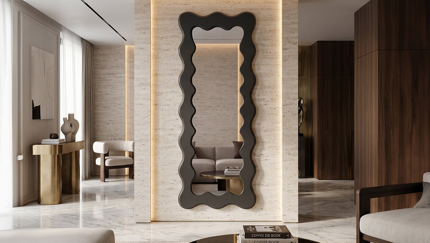 Oglinzi cu ramă solidă de stejar cu iluminare de fundal cu LED-uri