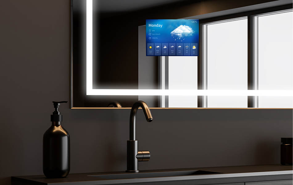 Pe oglinzile din baia noastră puteți instala aplicația AccuWeather, care prezintă prognoza meteo actuală. Este cea mai bună sursă de informații pe care o folosesc 1,5 miliarde de oameni în fiecare zi. Dacă tocmai ați verificat că ziua nu va fi propice pentru plimbări lungi... relaxați-vă într-o baie fierbinte, cu serialul preferat. Apa caldă, iluminatul delicat cu LED-uri și o serie de înaltă calitate sunt garanţia unei zile de succes!