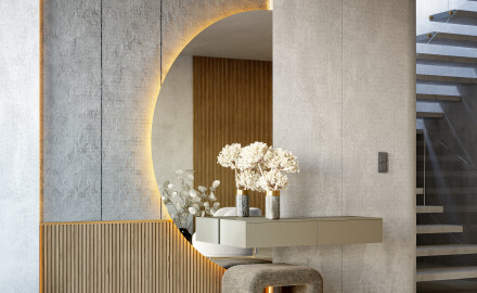 Oglinzi în formă de semicerc