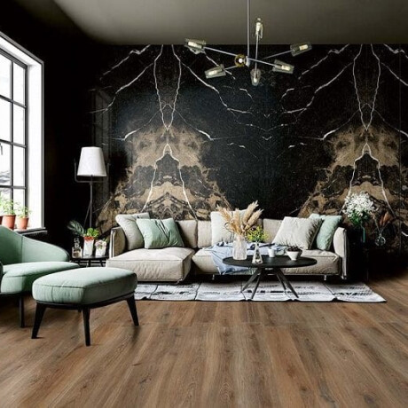 Gres smălțuit pentru pardoseală 60x120, negru cu venaturi aurii, lucios, rectificat, A4H109 Pierre Black #4
