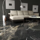 Gres smălțuit pentru pardoseală 60x120, negru cu venaturi aurii, lucios, rectificat, A4H109 Pierre Black #6