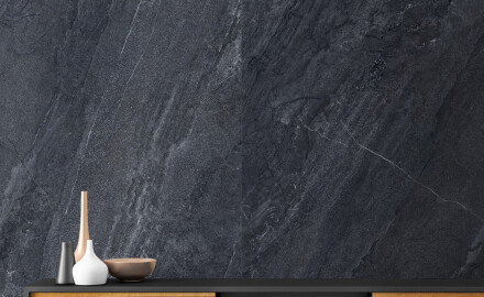 Gres glazurat pentru pardoseală, 120x280 cm, antracit, aspect de piatră, mat, A4H1137 Agathos Anthracite