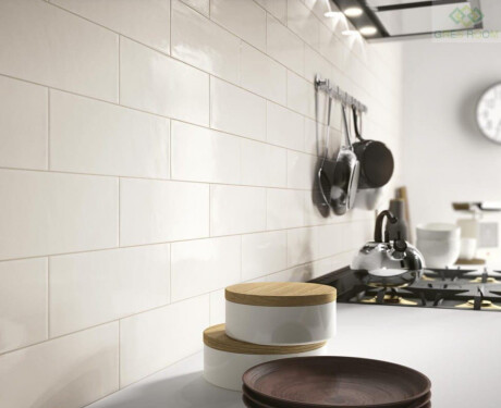 Placă ceramică de perete 10x30, albă mată, plană, A4H18 Blanco Mate