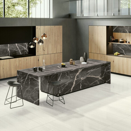 Placă de gres de format mare pentru pardoseală, 120×280 cm, gri mat, cu venaturi delicate, rectificată, A4H186 Dolomite #5