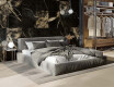 Gres glazurat pentru pardoseală Pierre Black 120x120 cm, negru lucios, cu venaturi aurii, rectificat A4H197