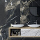 Gres glazurat pentru pardoseală Pierre Black 120x120 cm, negru lucios, cu venaturi aurii, rectificat A4H197 #6