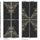 Placă de gresie de format mare pentru pardoseală, 120x280 cm, Bookmatch, neagră lucioasă, cu venaturi aurii, rectificată, A4H203 Pierre Black #3