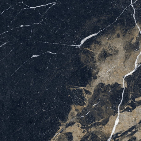 Placă de gresie de format mare pentru pardoseală, 120x280 cm, Bookmatch, neagră lucioasă, cu venaturi aurii, rectificată, A4H203 Pierre Black #5