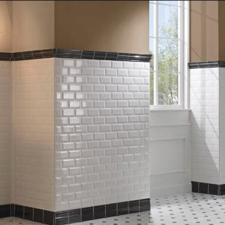Placă ceramică cu muchie teșită pentru perete, 10x20, alb lucios, cu muchie teșită A4H22 Blanco Brillo #1
