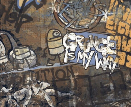Gresie smălțuită pentru pardoseală, de format mare, 120x280 cm, mată, rectificată, A4H262 City Graffiti Multicolor