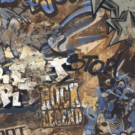Gresie smălțuită pentru pardoseală, de format mare, 120x280 cm, mată, rectificată, A4H262 City Graffiti Multicolor #4