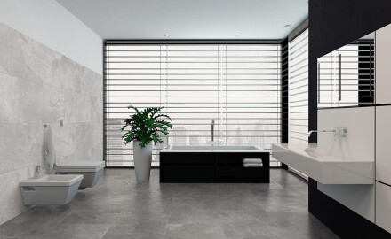 Placă de gres 60x120 cm, alb piatră mat, A4H291 Lop White