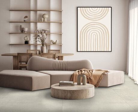 Gres glazurat pentru pardoseală, 60x120 cm, gri deschis, aspect de beton mat, rectificat, A4H302 Massive Snow
