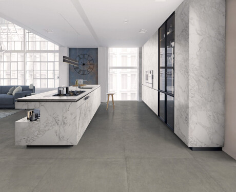Gres glazurat pentru pardoseală, 60x120 cm, gri beton mat, rectificat, A4H322 Massive Davy