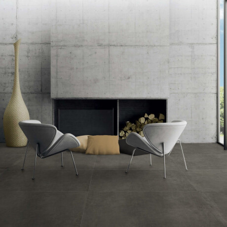 Gresie smălțuită pentru pardoseală 120x120 cm, culoare beton gri închis mat, rectificată, A4H326 Massive Dimgray #4