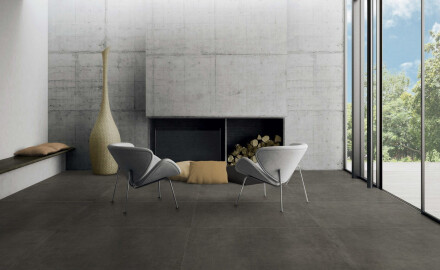 Gres glazurat pentru pardoseală 60x120 cm, culoare beton gri închis mat, rectificat, A4H327 Massive Dimgray