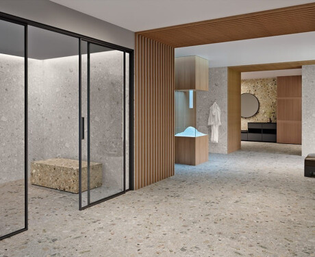 Gres glazurat pentru pardoseală, 120x280 cm, bej, terrazzo mat, rectificat, A4H406 Ceppo Di Gre Warm