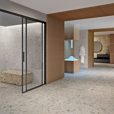 Gres glazurat pentru pardoseală, 120x280 cm, bej, terrazzo mat, rectificat, A4H406 Ceppo Di Gre Warm #1