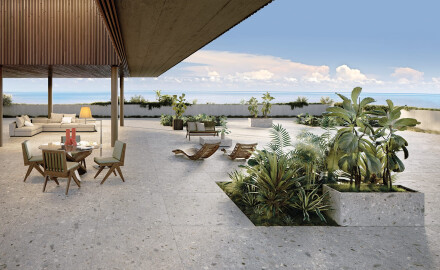 Gres glazurat pentru pardoseală, 120x280 cm, gri terrazzo mat, rectificat, A4H416 Ceppo Di Gre Multi
