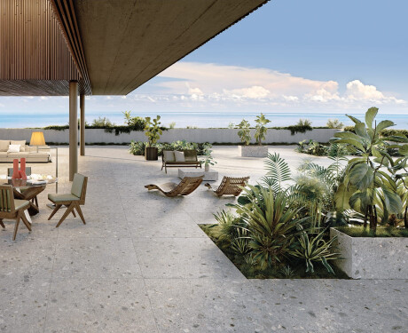 Gres glazurat pentru pardoseală, 120x280 cm, gri terrazzo mat, rectificat, A4H416 Ceppo Di Gre Multi