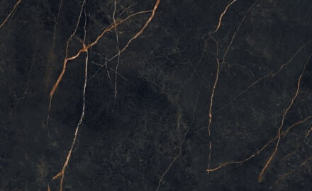 Gres de format mare 120x280, marmură neagră cu venaturi aurii, lucioasă, A4H474 Sant Loreno