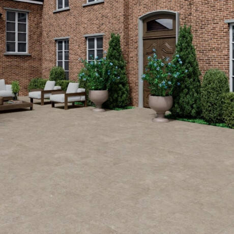 Gres pentru pardoseală 100x100, travertin tăiat transversal, mat, gri-bej taupe A4H499 Chrono Stone #3