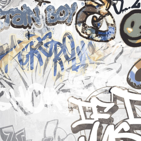 Gresie smălțuită pentru pardoseală, 120x280 cm, gri mat, rectificată, A4H640 City Graffiti White #3