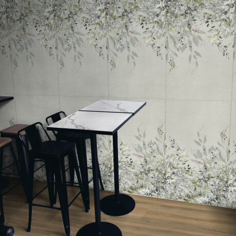 Gresie pentru pereți 60x120 cm, gri, cu motive florale, finisaj mat, A4H918 Flower #3