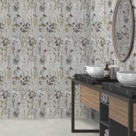 Gresie pentru pereți 60x120 cm, gri, cu motive florale, finisaj mat, A4H919 Glame #2