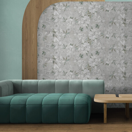 Gresie pentru pereți 60x120 cm, gri, cu motive florale, finisaj mat, A4H923 Lirio #3