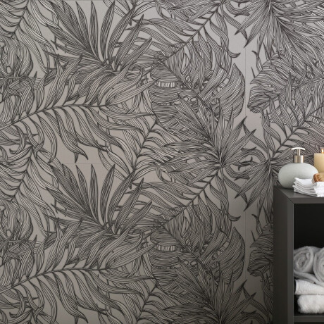 Gresie pentru pereți 60x120 cm, gri, cu motive vegetale, finisaj mat, A4H925 Panaria #1