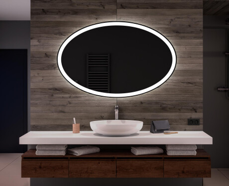 Ovala oglinda baie cu leduri - Orizontal L74 #1