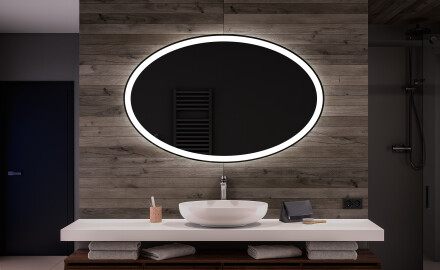Ovala oglinda baie cu leduri - Orizontal L74