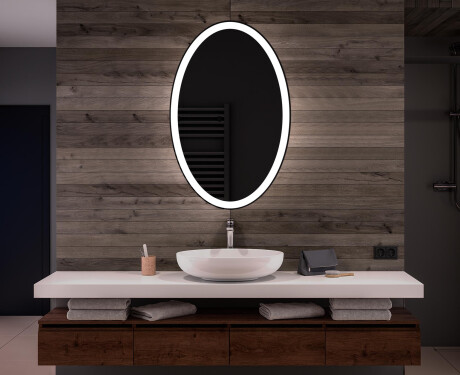 Ovala oglinda baie cu leduri - Vertical L74 #1