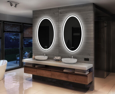 Ovala oglinda baie cu leduri - Vertical L74 #2