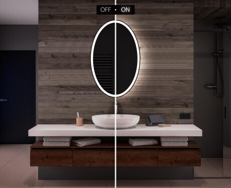 Ovala oglinda baie cu leduri - Vertical L74 #5