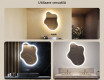 Oglindă neregulată cu iluminare, 74×94 cm, culoare duală, comutator tactil, saltea încălzitoare #2