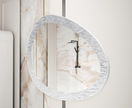 Oglindă de baie asimetrică cu ramă metalică L292 #4