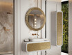 Oglindă rotundă cu finisaj decorativ din metal L288