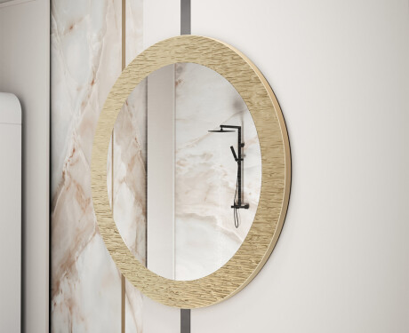 Oglindă rotundă cu finisaj decorativ din metal L288 #4