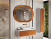 Oglindă de baie cu decor elegant din metal L289