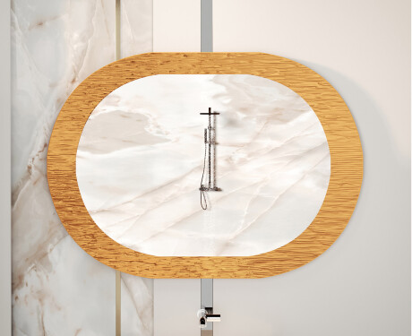 Oglindă de baie cu decor elegant din metal L289 #5