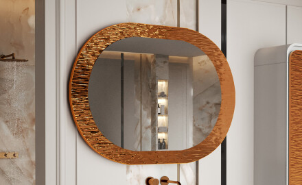 Oglindă de baie cu decor elegant din metal L289