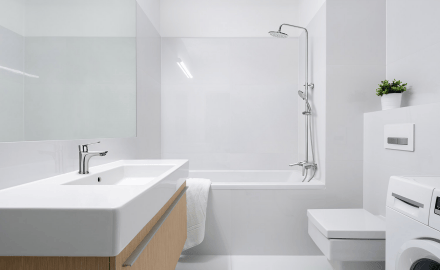 Rainshower Dokos cu mixer de baie crom